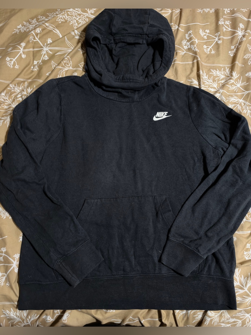 Nike Black Pullover Hoodie with White Swoosh